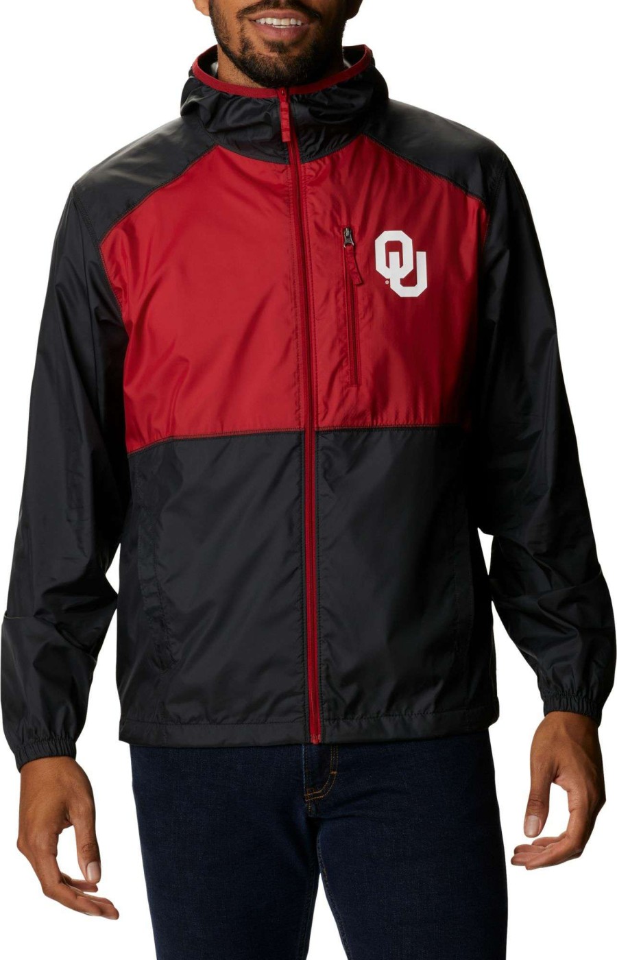 Jackets * | Columbia Men'S Oklahoma Sooners Black Clg Flash Forward Jacket