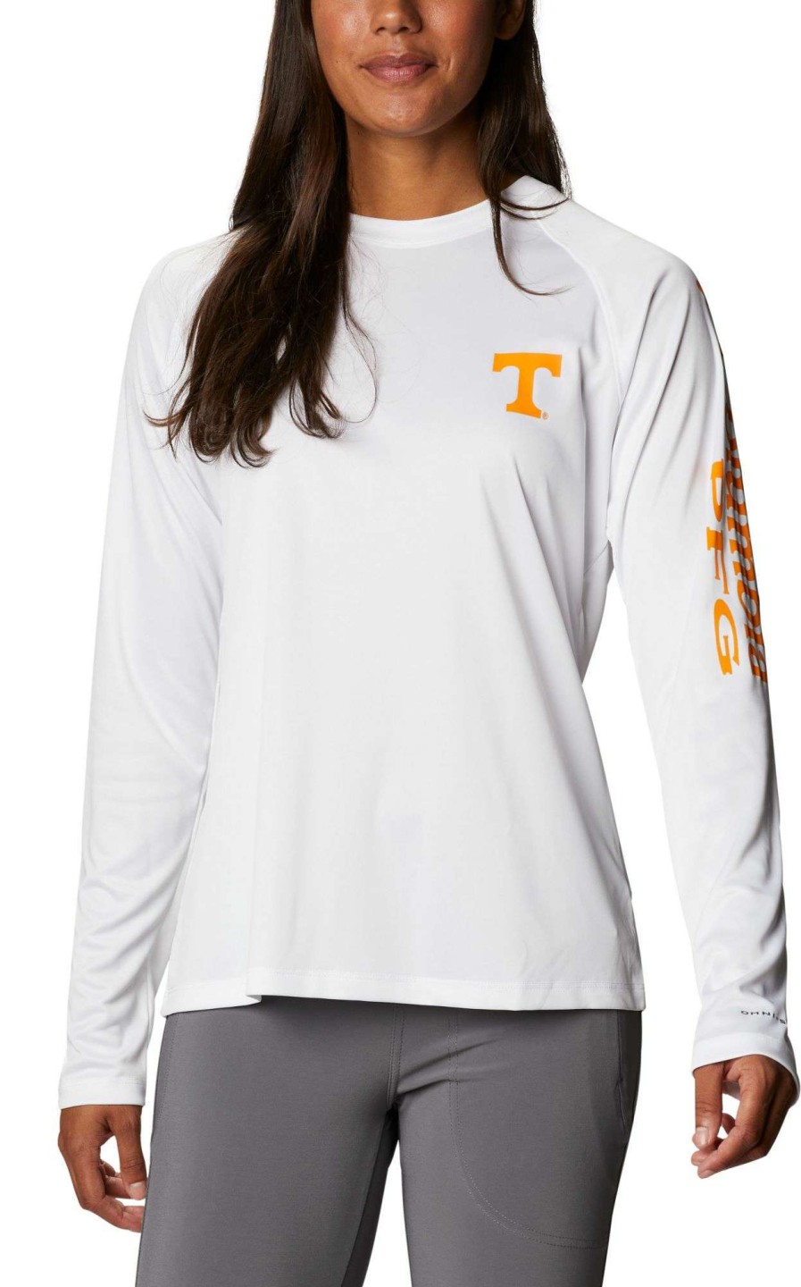 Shirts * | Columbia Women'S Tennessee Volunteers White Tidal Long Sleeve T-Shirt