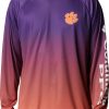 Sweatshirts * | Columbia Men'S Clemson Tigers Regalia Pfg Super Terminal Tackle Long Sleeve Hooded T-Shirt