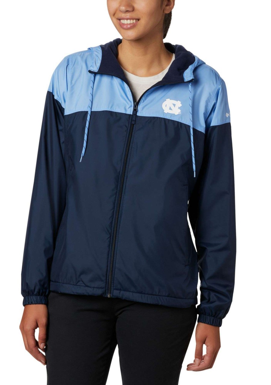 Jackets * | Columbia Women'S North Carolina Tar Heels Navy Flash Forward Lined Jacket