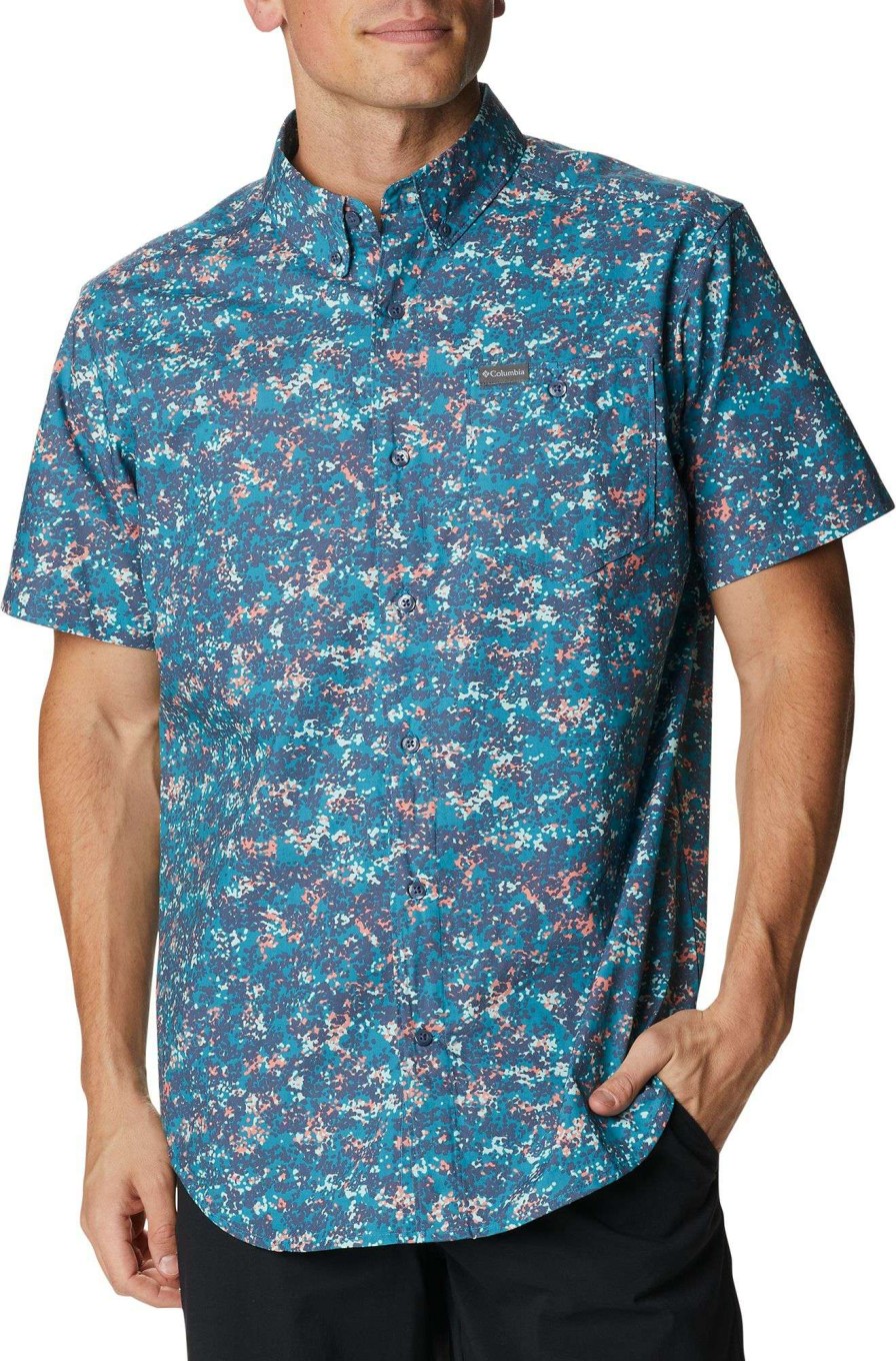 Shirts * | Columbia Men'S Brentyn Trail Ii Short Sleeve Shirt Deep Marine Dtty Disguise