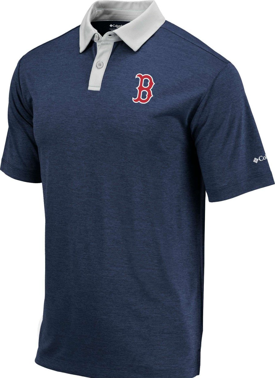 Shirts * | Columbia Men'S Boston Red Sox Navy Omni-Wick Range Polo