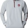 Jackets * | Columbia Men'S Texas A&M Aggies Grey Pfg Terminal Tackle Quarter-Zip Pullover Shirt