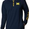 Jackets * | Columbia Men'S Michigan Wolverines Blue Pfg Terminal Tackle Quarter-Zip Pullover Shirt