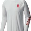 Shirts * | Columbia Men'S Nc State Wolfpack White Terminal Tackle Long Sleeve T-Shirt