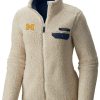 Jackets * | Columbia Women'S Michigan Wolverines Mountainside Full-Zip White Jacket