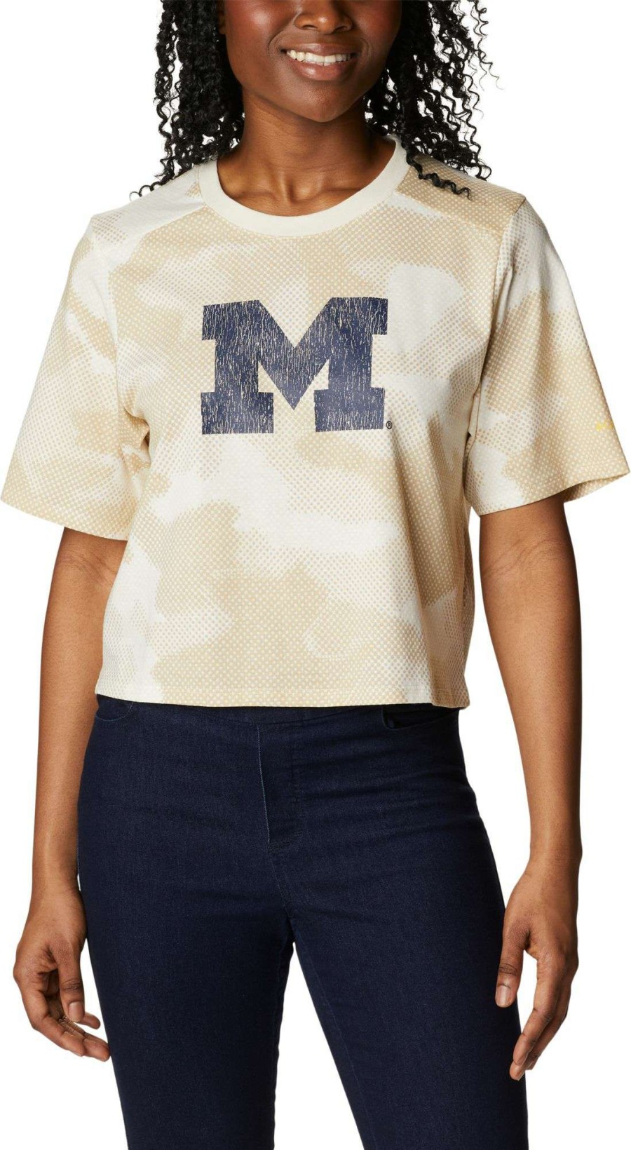 Shirts * | Columbia Women'S Michigan Wolverines White Park Box Shirt