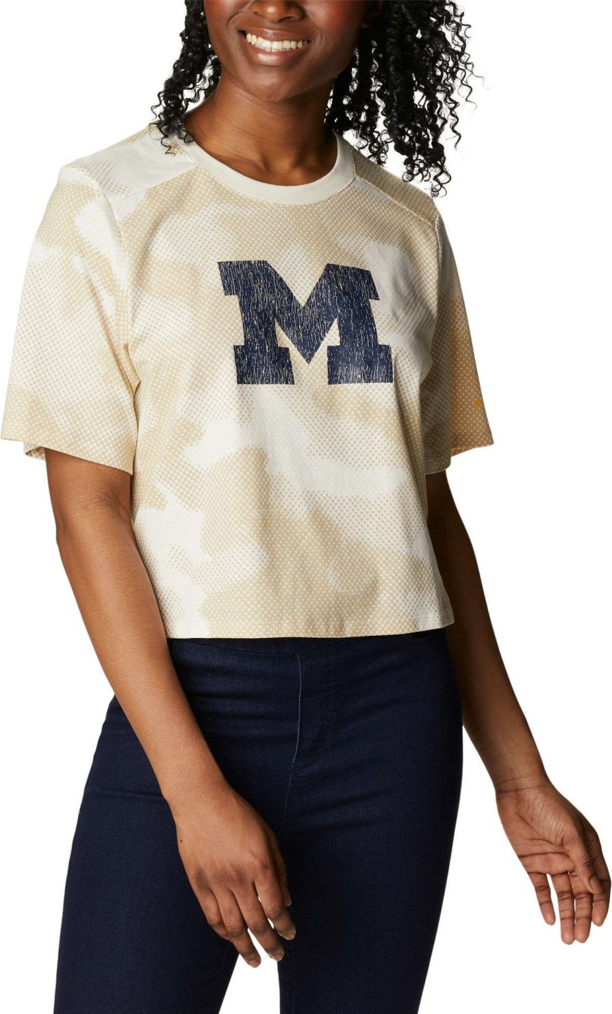 Shirts * | Columbia Women'S Michigan Wolverines White Park Box Shirt