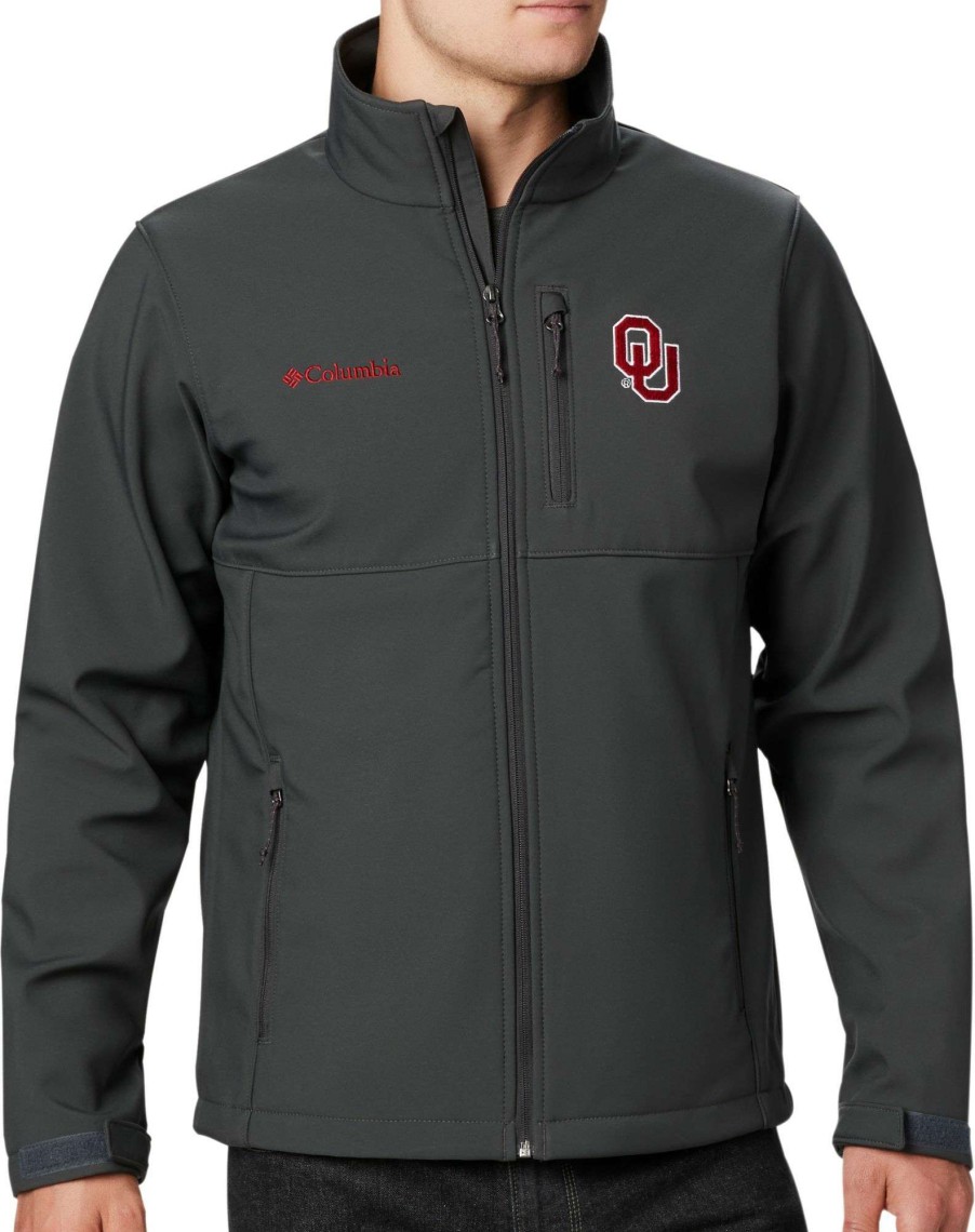 Jackets * | Columbia Men'S Oklahoma Sooners Grey Ascender Jacket