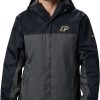 Jackets * | Columbia Men'S Purdue Boilermakers Black/Grey Glennaker Storm Jacket