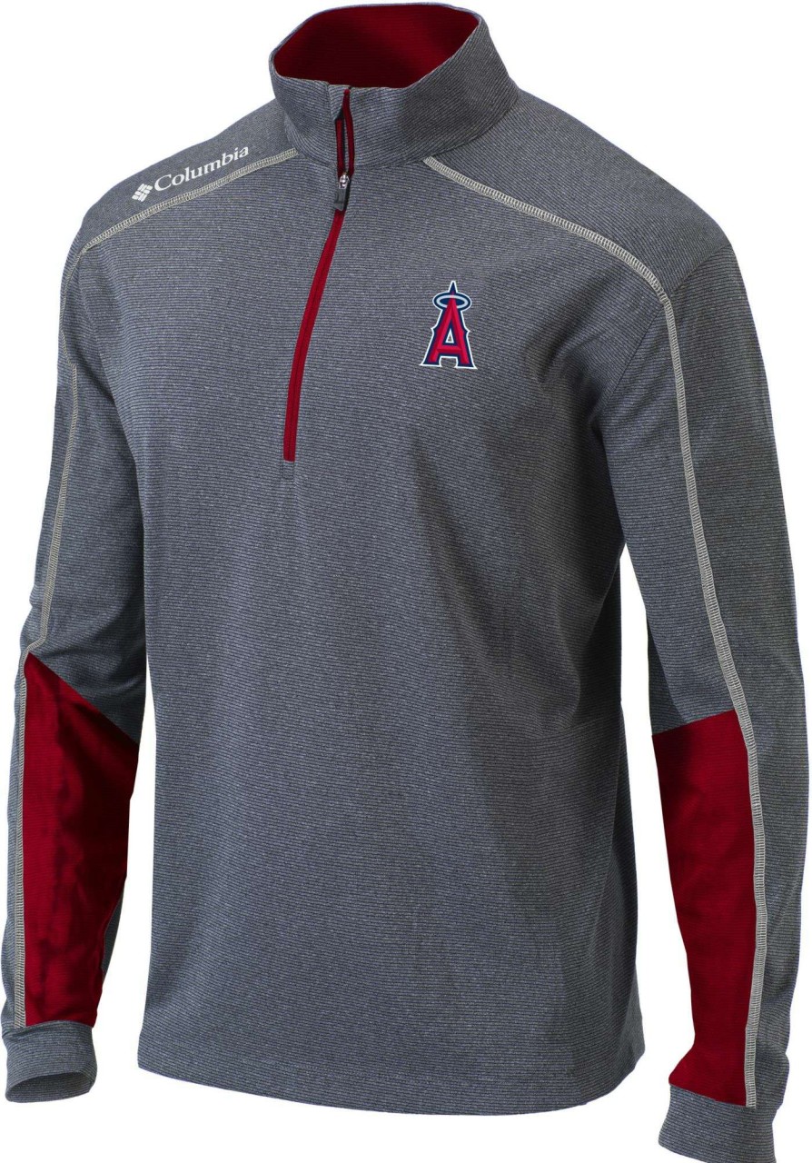 Jackets * | Columbia Men'S Los Angeles Angels Red Shotgun 2.0 Quarter-Zip Shirt