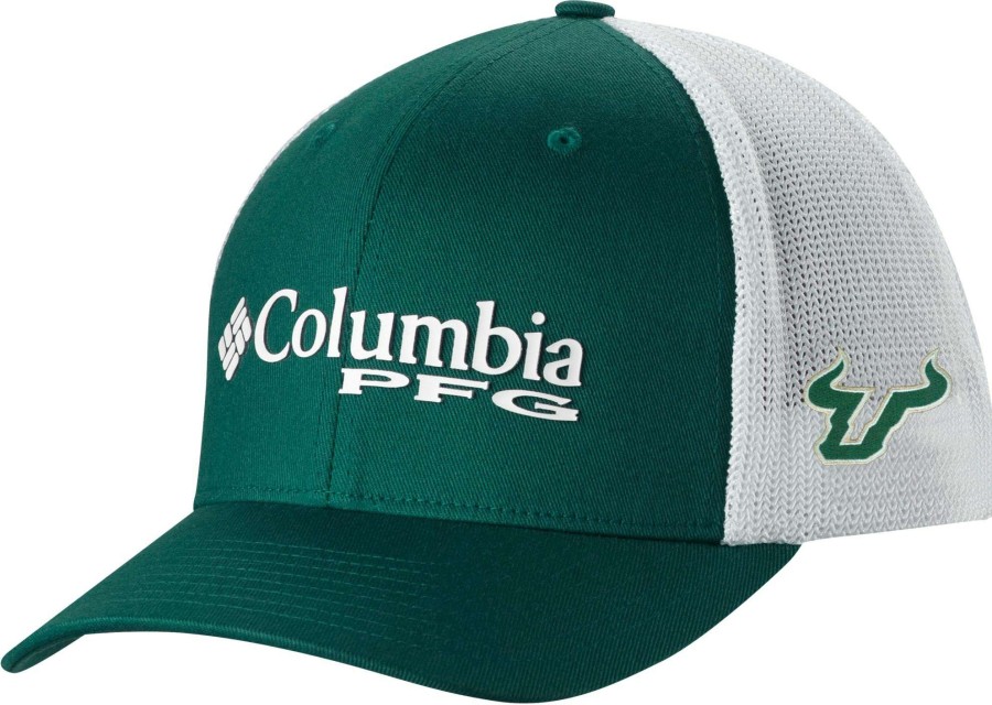 Hats * | Columbia Men'S South Florida Bulls Green Pfg Mesh Adjustable Hat