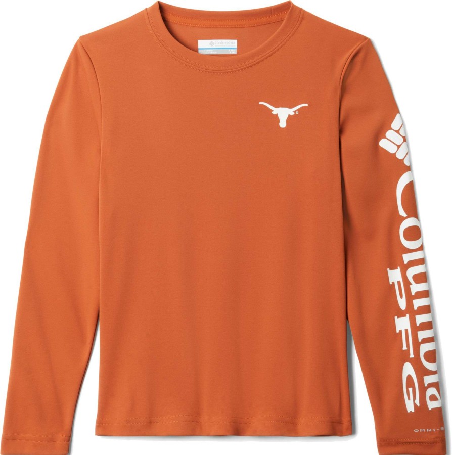 Shirts * | Columbia Youth Texas Longhorns Terminal Tackle Orange Long Sleeve T-Shirt For Girls'