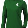 Jackets * | Columbia Women'S Michigan State Spartans Green Flop Shot Half-Zip Pullover Shirt