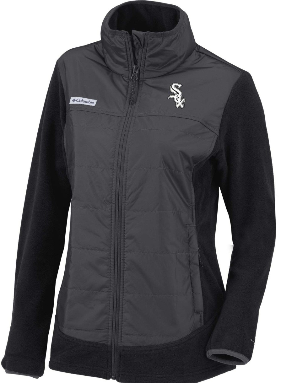 Jackets * | Columbia Women'S Chicago White Sox Black Full-Zip Fleece Jacket