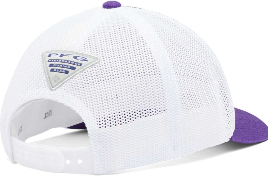 Hats * | Columbia Youth Lsu Tigers Purple Pfg Mesh Adjustable Hat For Unisex