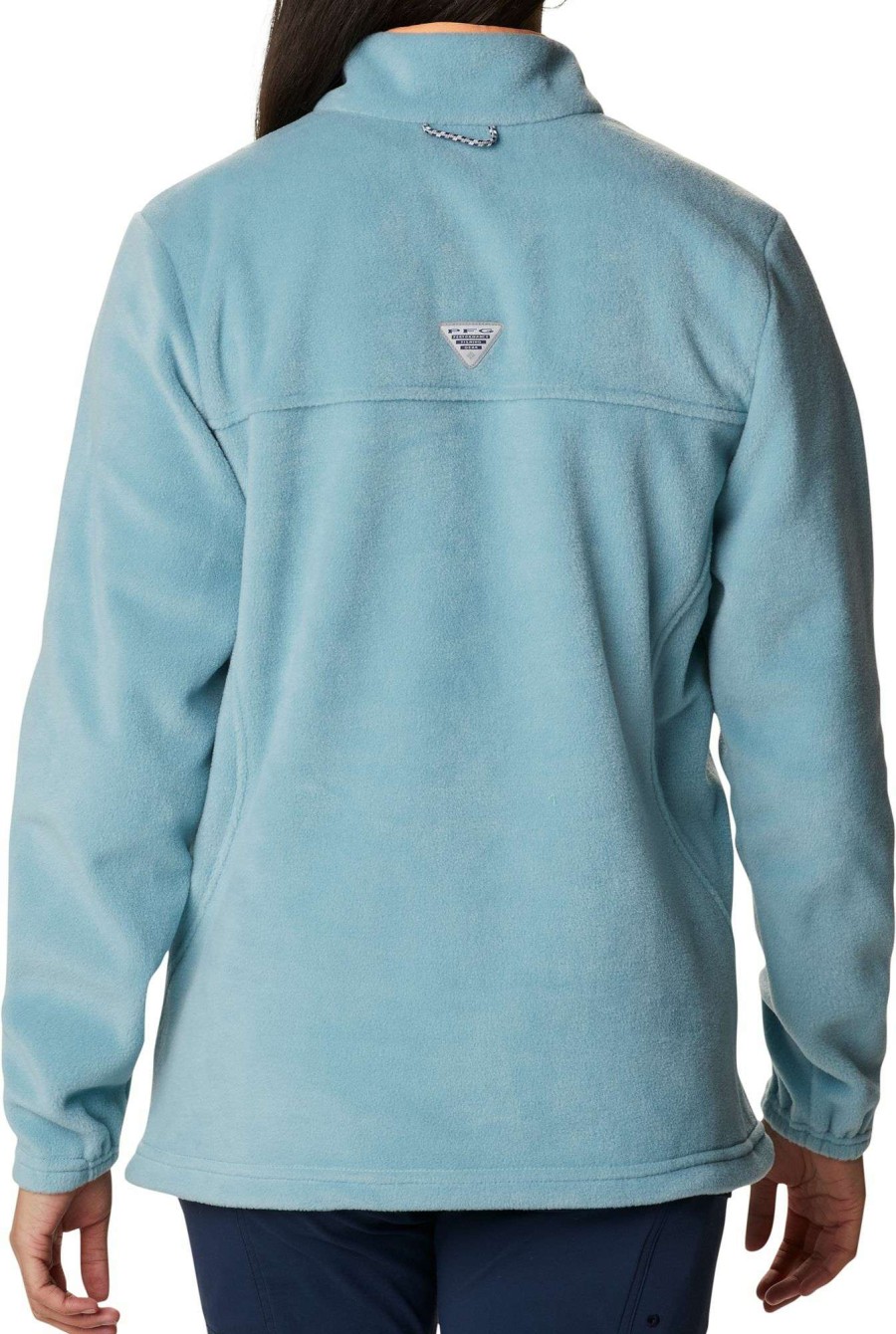 Sweatshirts * | Columbia Women'S Pfg Slack Water Fleece Pullover Storm/Bright Nectar