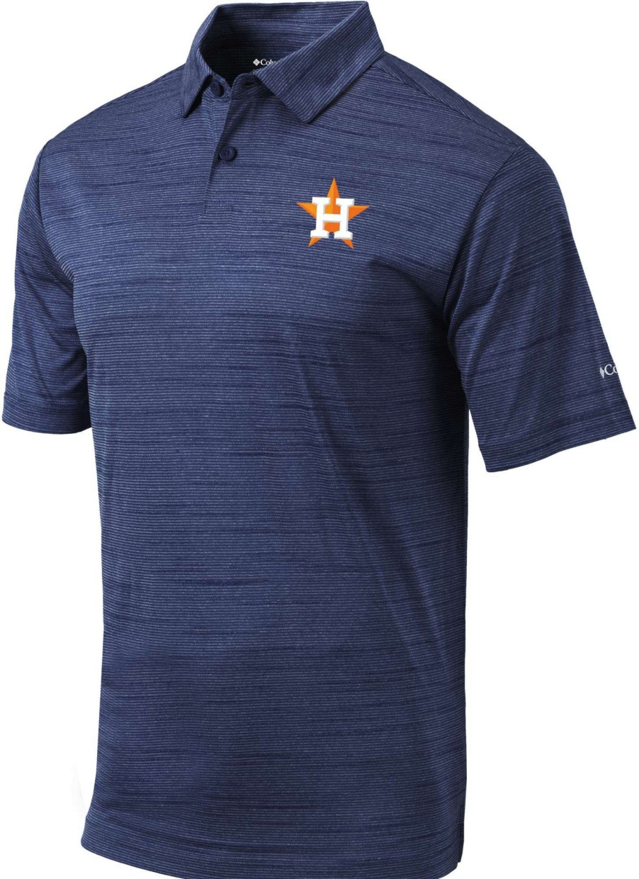 Shirts * | Columbia Men'S Houston Astros Navy Omni-Wick Set Performance Polo