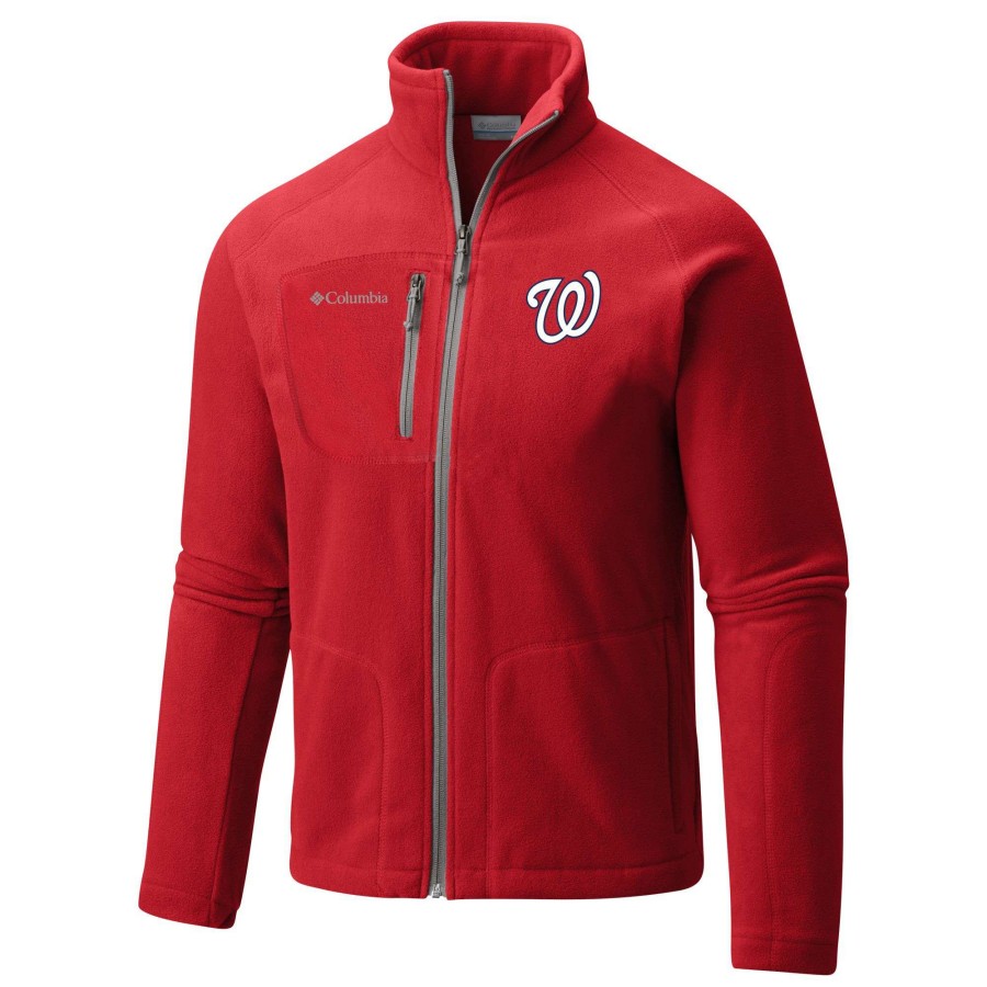 Jackets * | Columbia Men'S Washington Nationals Red Fast Trek Ii Jacket