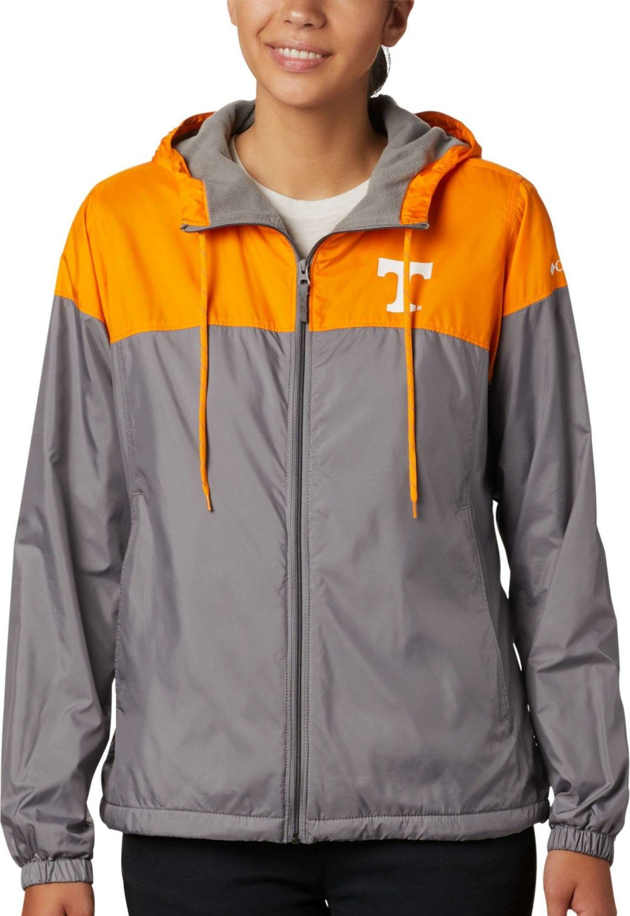 Jackets * | Columbia Women'S Tennessee Volunteers Tennessee Orange/Grey Clg Flash Forward Lined Jacket