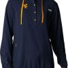 Sweatshirts * | Columbia Women'S West Virginia Mountaineers Blue Pfg Tamiami Quarter-Snap Long Sleeve Hooded Shirt