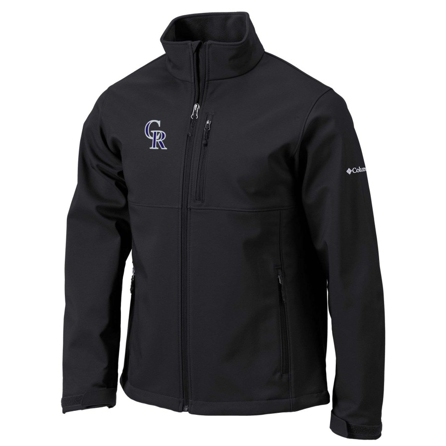 Jackets * | Columbia Men'S Colorado Rockies Black Ascender Softshell Jacket