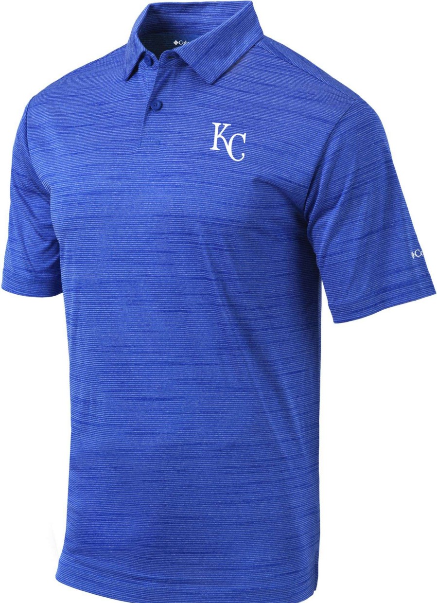 Shirts * | Columbia Men'S Kansas City Royals Blue Omni-Wick Set Performance Polo