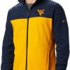 Jackets * | Columbia Men'S West Virginia Mountaineers Blue Flanker Full-Zip Fleece Jacket