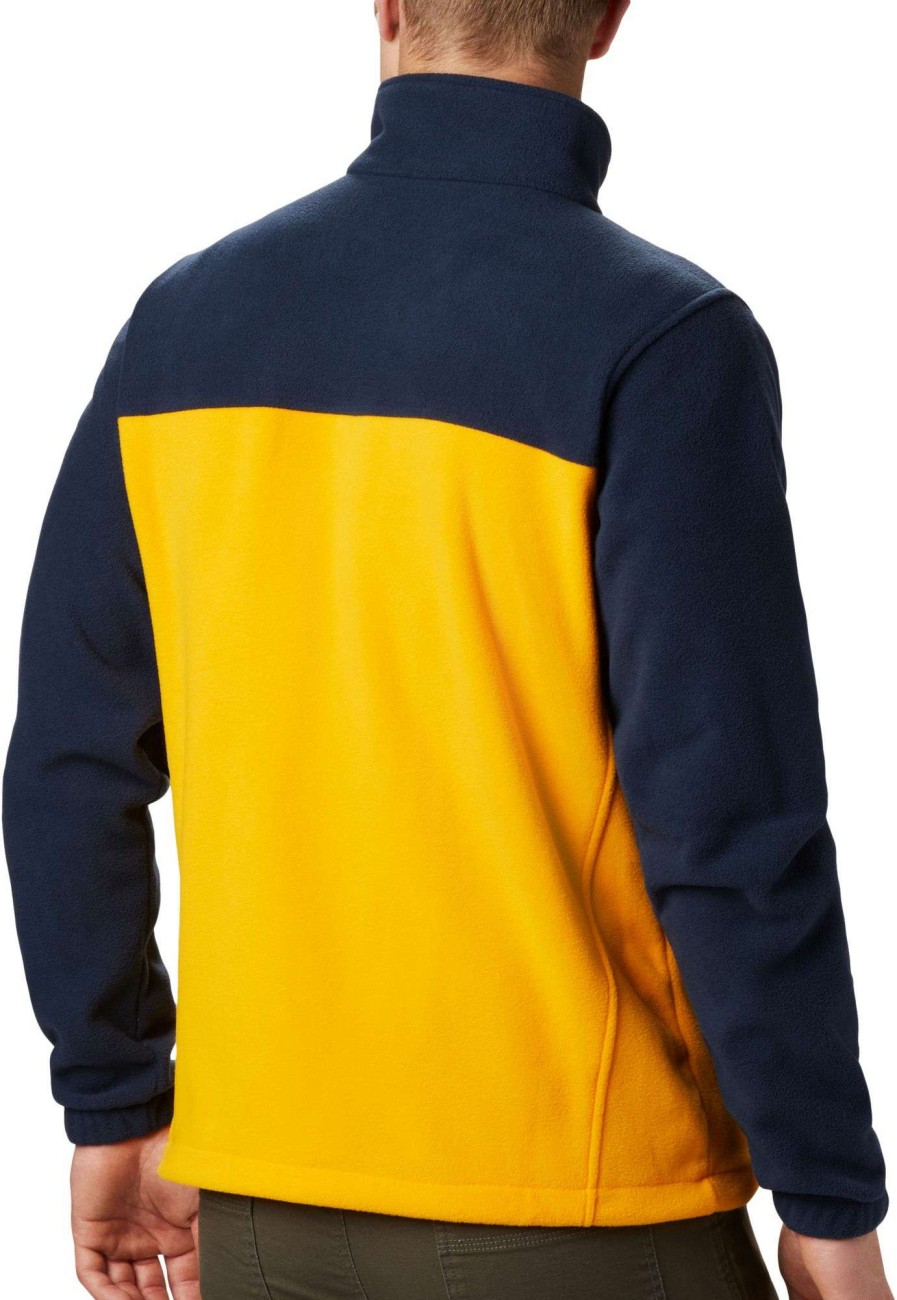 Jackets * | Columbia Men'S West Virginia Mountaineers Blue Flanker Full-Zip Fleece Jacket