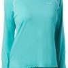 Shirts * | Columbia Women'S Pfg Tamiami Heather Knit Long Sleeve Shirt Dolphin/White