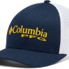 Hats * | Columbia Youth West Virginia Mountaineers Blue Pfg Mesh Adjustable Hat For Unisex