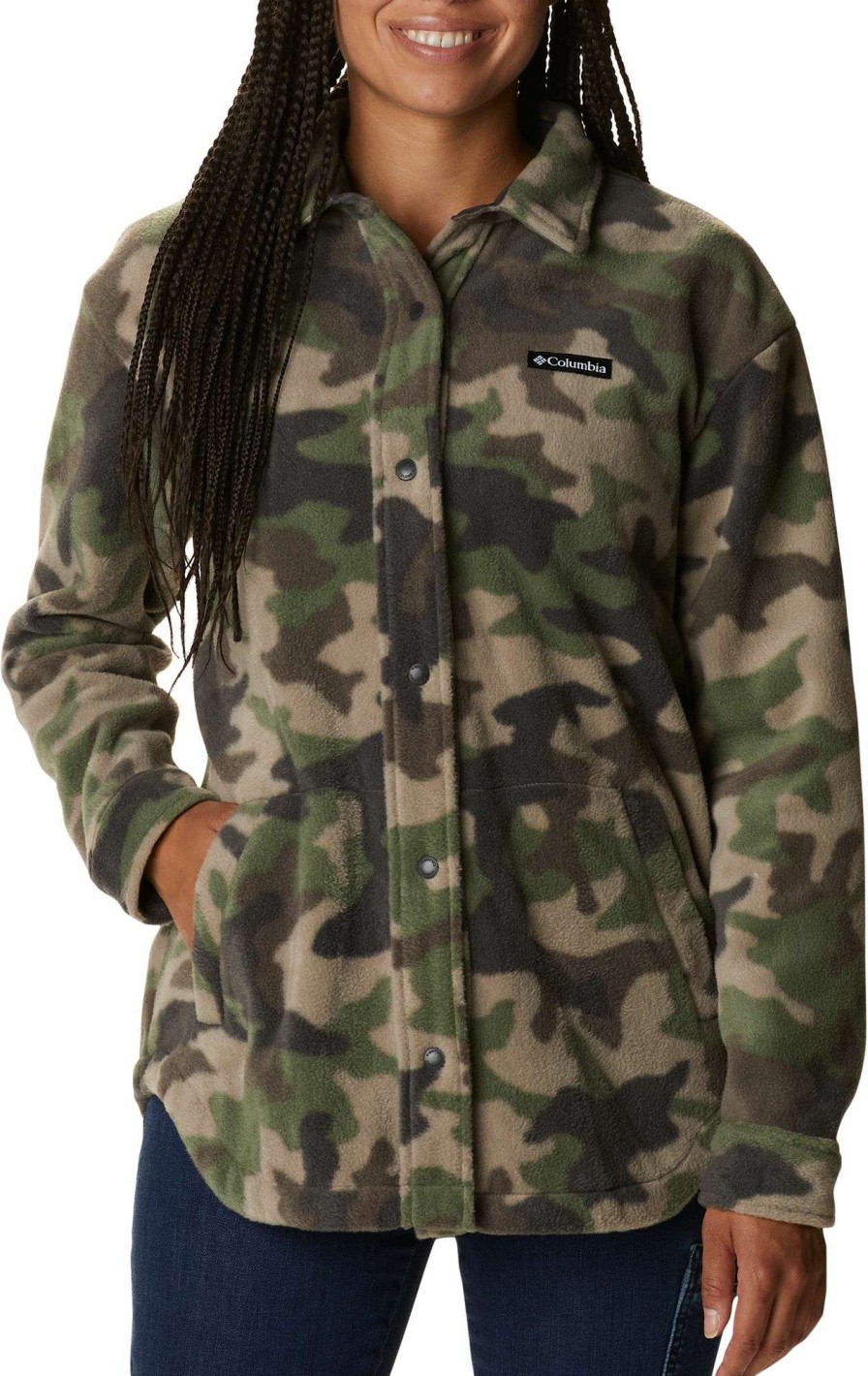 Jackets * | Columbia Women'S Benton Springs Shirt Jacket Cypress Trad Camo