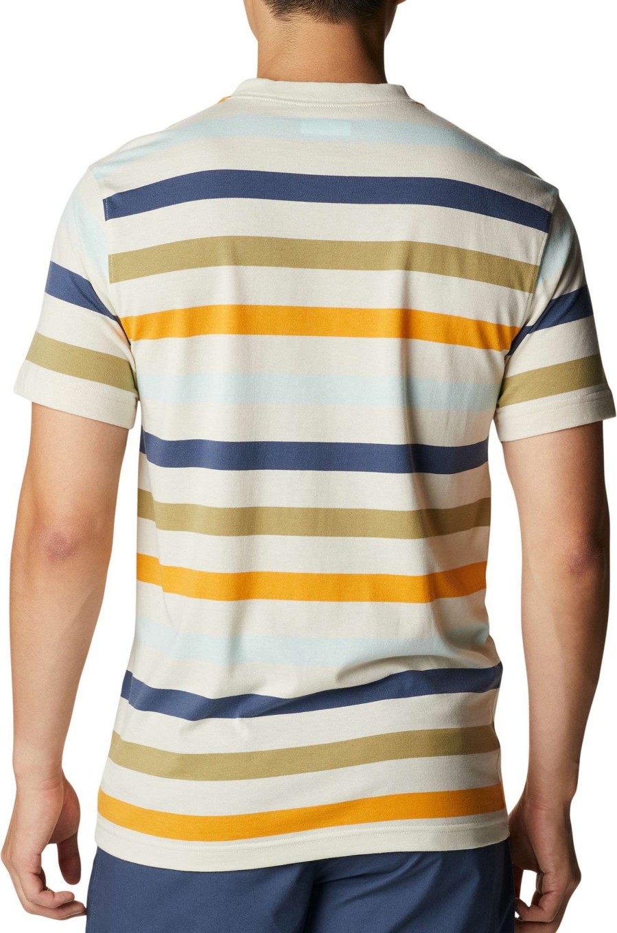 Shirts * | Columbia Men'S Glendoveer Pocket Short Sleeve T-Shirt Chalk Everyday Stripe