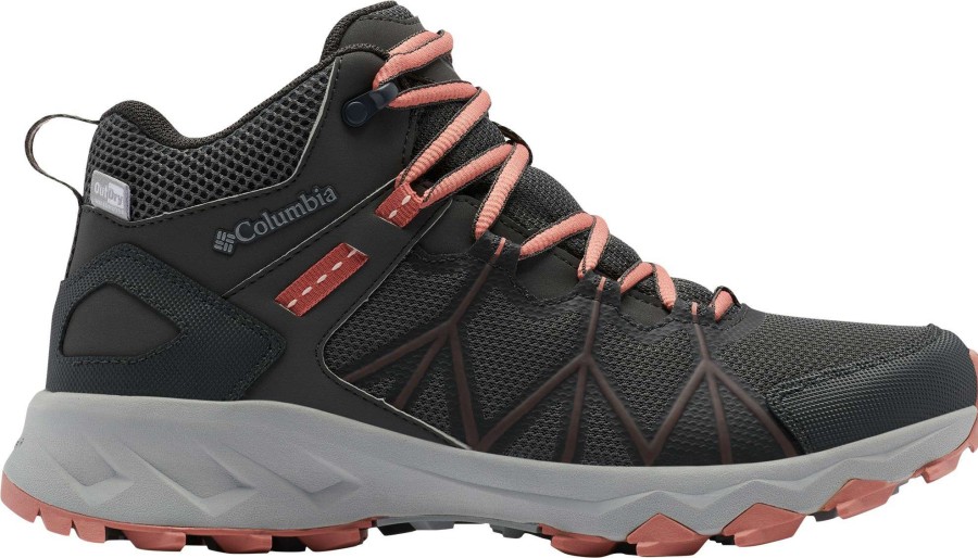 Boots * | Columbia Women'S Peakfreak Ii Outdry Waterproof Hiking Boots Grey/Coral