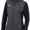 Jackets * | Columbia Women'S Miami Marlins Black Full-Zip Fleece Jacket