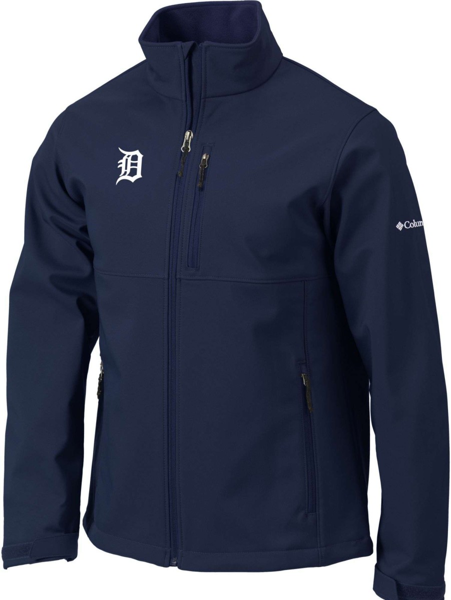 Jackets * | Columbia Men'S Detroit Tigers Navy Ascender Full-Zip Jacket