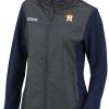 Jackets * | Columbia Women'S Houston Astros Navy Full-Zip Fleece Jacket