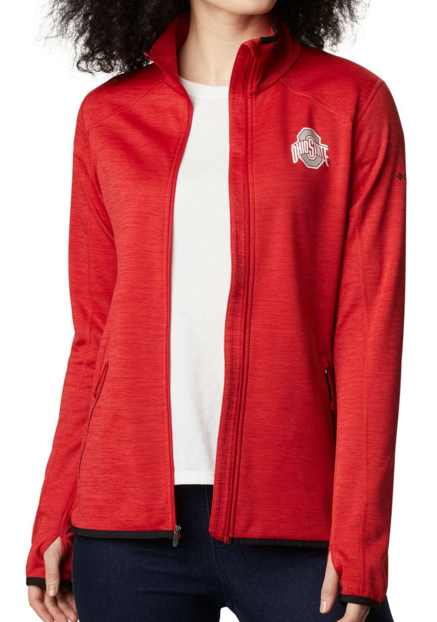 Sweatshirts * | Columbia Women'S Ohio State Buckeyes Scarlet Darling Days Full-Zip Hoodie