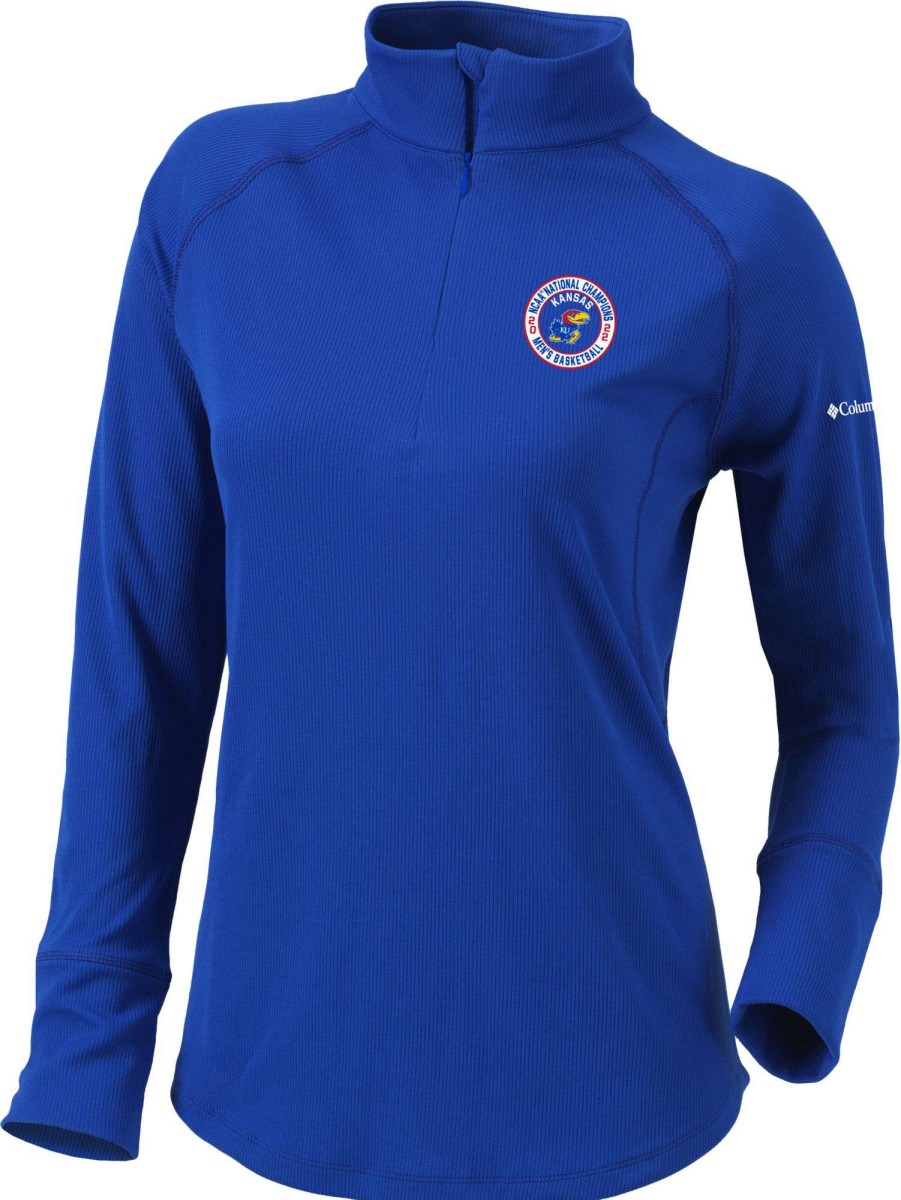 Jackets * | Columbia Women'S Kansas Jayhawks 2022 Men'S Basketball National Champions Quarter Zip