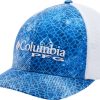 Hats * | Columbia Men'S Camo Mesh Ball Cap Hat Harbor Blue/Realtree Mako