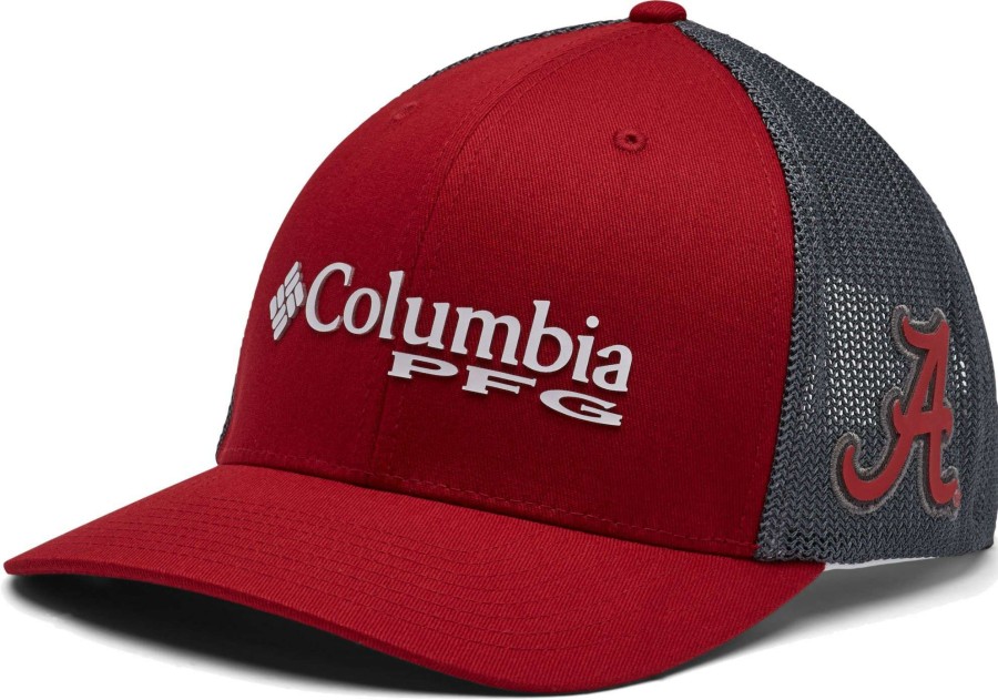 Hats * | Columbia Men'S Alabama Crimson Tide Crimson Pfg Mesh Fitted Hat