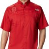 Shirts * | Columbia Men'S Ohio State Buckeyes Scarlet Tamiami Performance Shirt