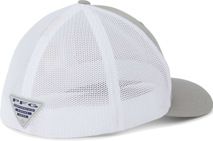 Hats * | Columbia Men'S Tennessee Volunteers Grey Pfg Mesh Fitted Hat