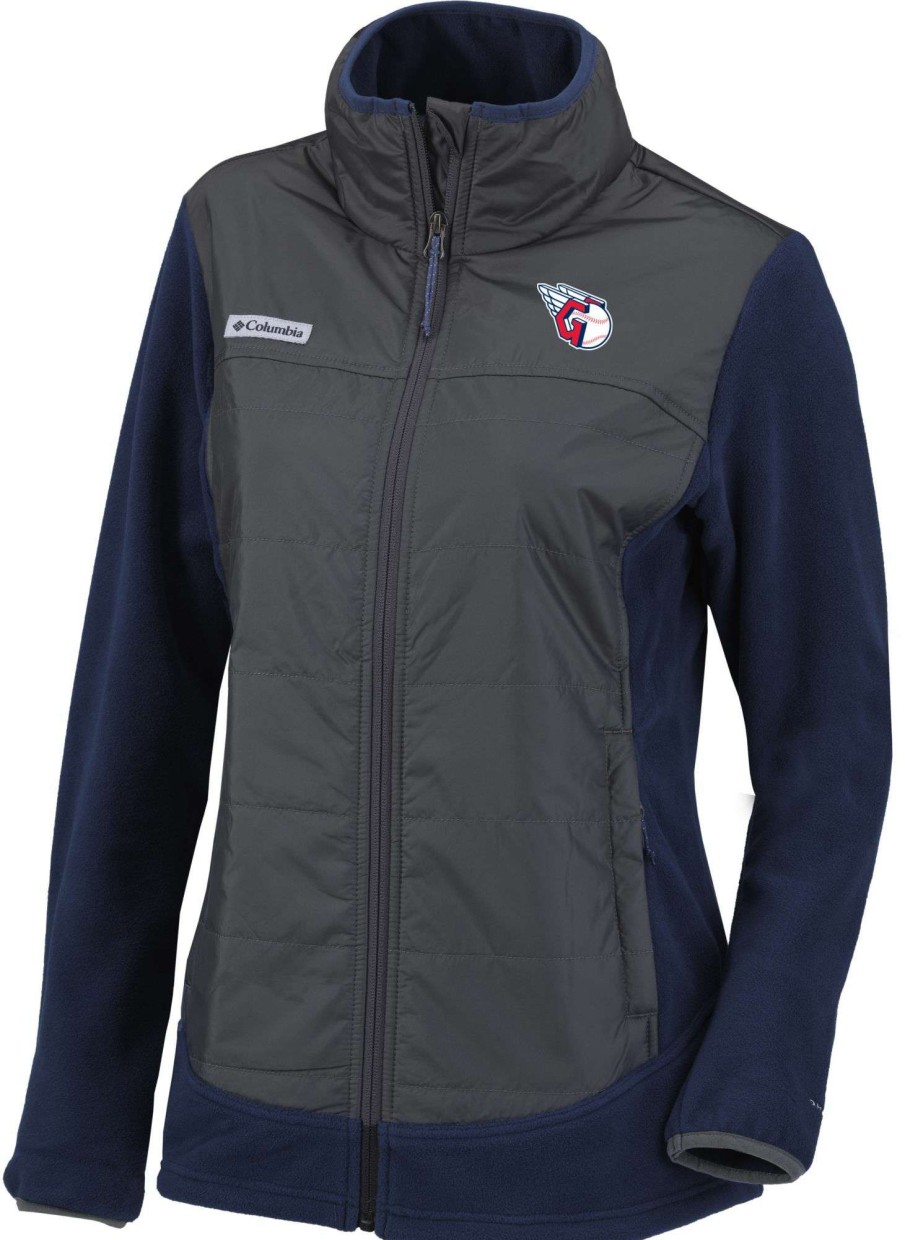 Jackets * | Columbia Women'S Cleveland Guardians Navy Full-Zip Fleece Jacket