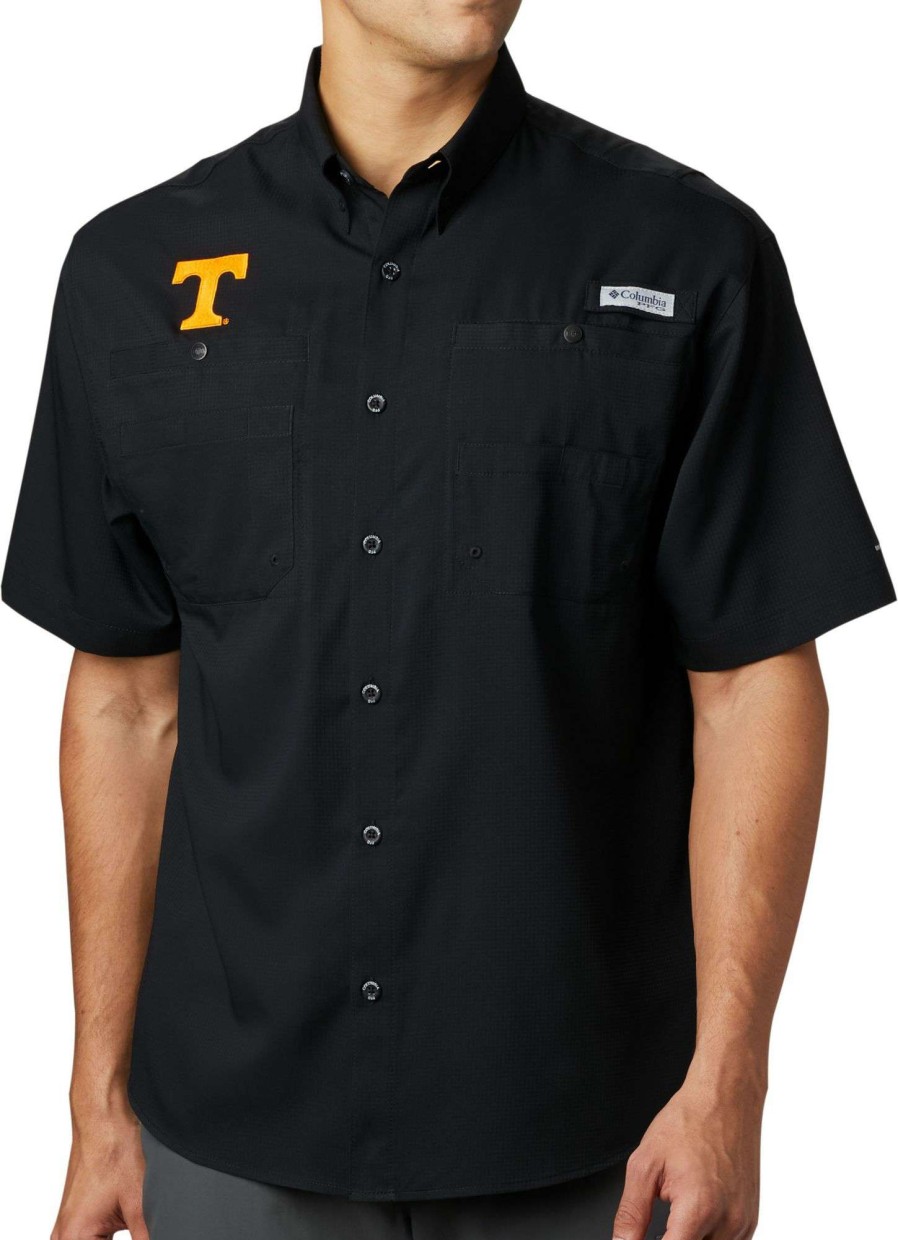 Shirts * | Columbia Men'S Tennessee Volunteers Tamiami Performance Black Shirt