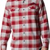 Shirts * | Columbia Men'S Arkansas Razorbacks Cardinal Clg Flare Gun Flannel Long Sleeve Shirt