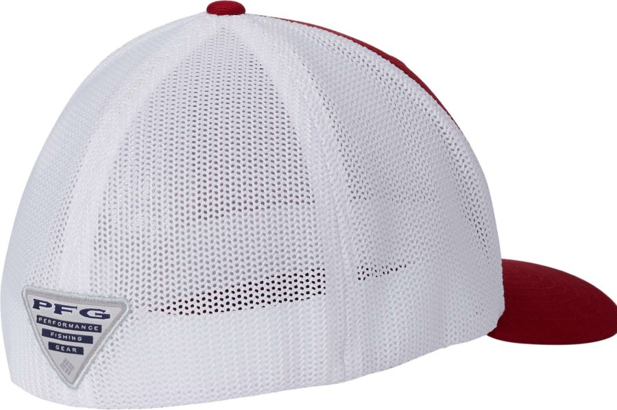 Hats * | Columbia Men'S Alabama Crimson Tide Crimson/White Pfg Mesh Fitted Hat