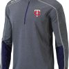 Jackets * | Columbia Men'S Minnesota Twins Navy Shotgun 2.0 Quarter-Zip Shirt