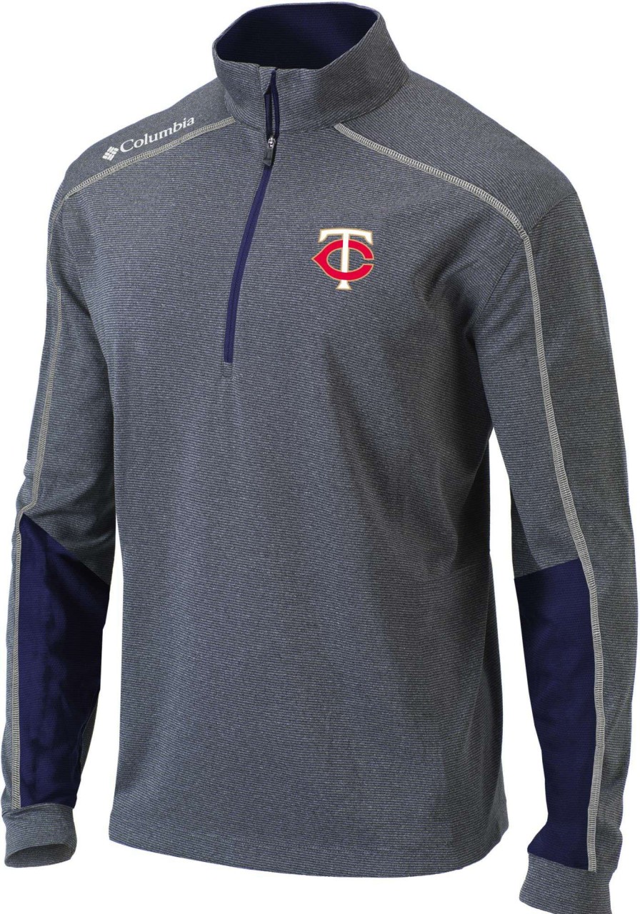 Jackets * | Columbia Men'S Minnesota Twins Navy Shotgun 2.0 Quarter-Zip Shirt