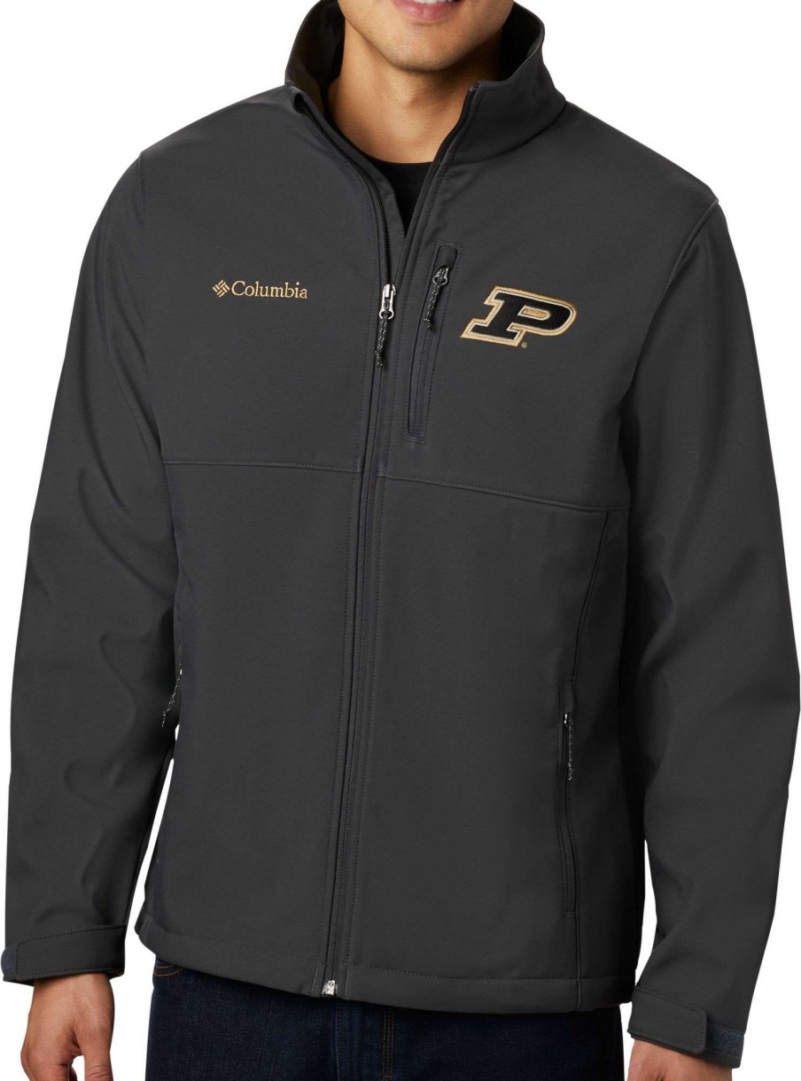 Jackets * | Columbia Men'S Purdue Boilermakers Grey Ascender Jacket